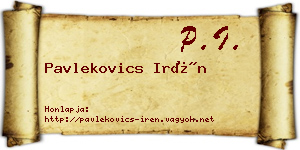 Pavlekovics Irén névjegykártya